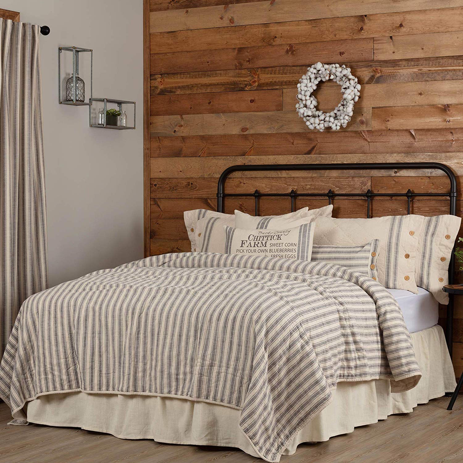 farmhouse-bedding-ticking-stripe