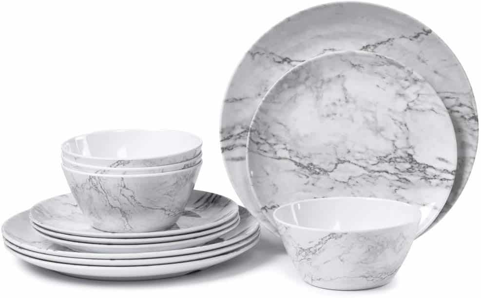 melamine-plastic-dinnerware-marble
