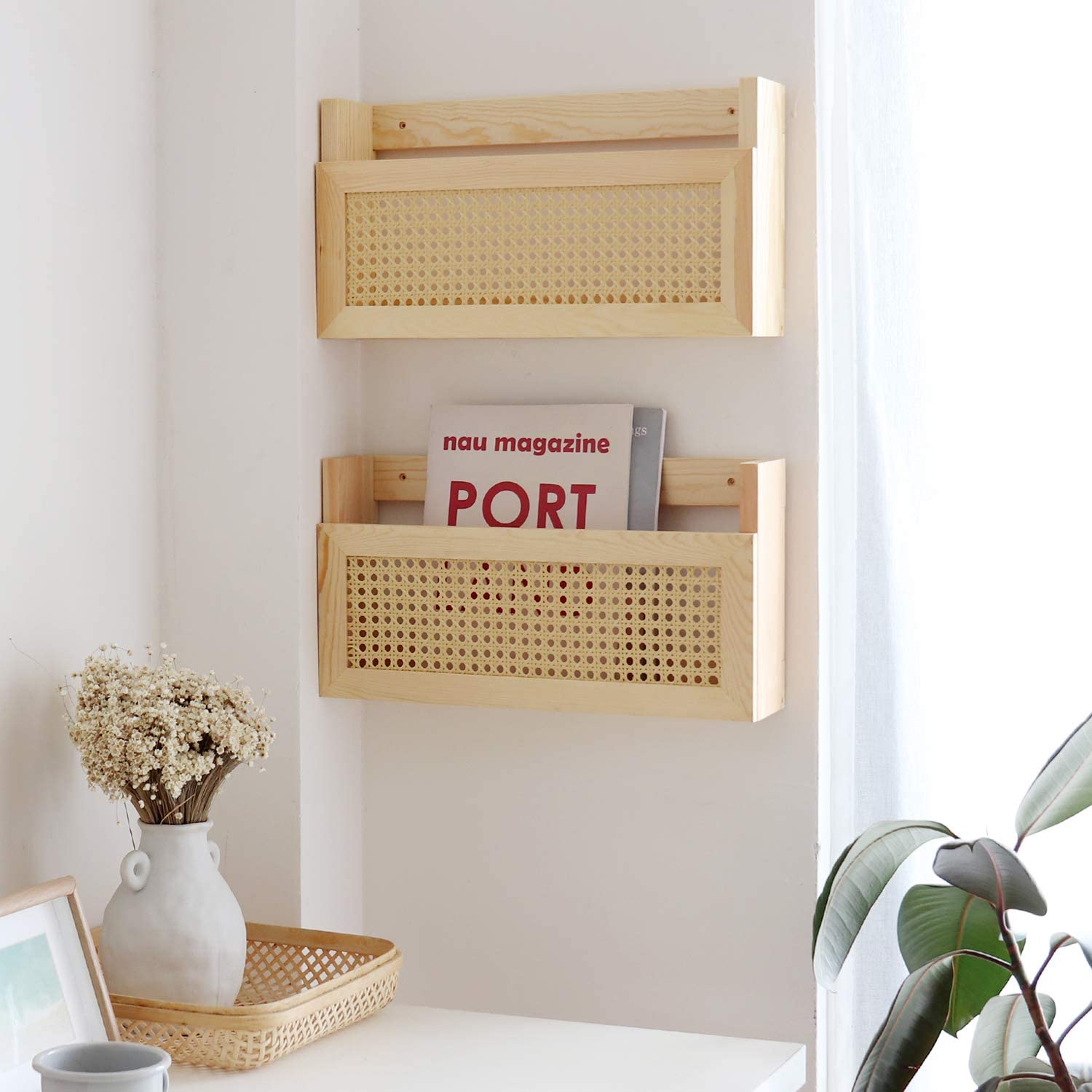 rattan-wall-decor-magazine-rack