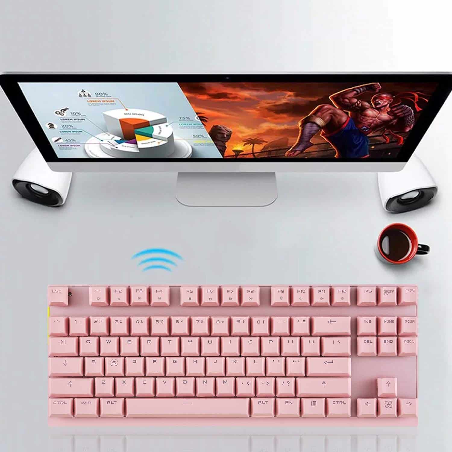 pink-desk-accessories-keyboard