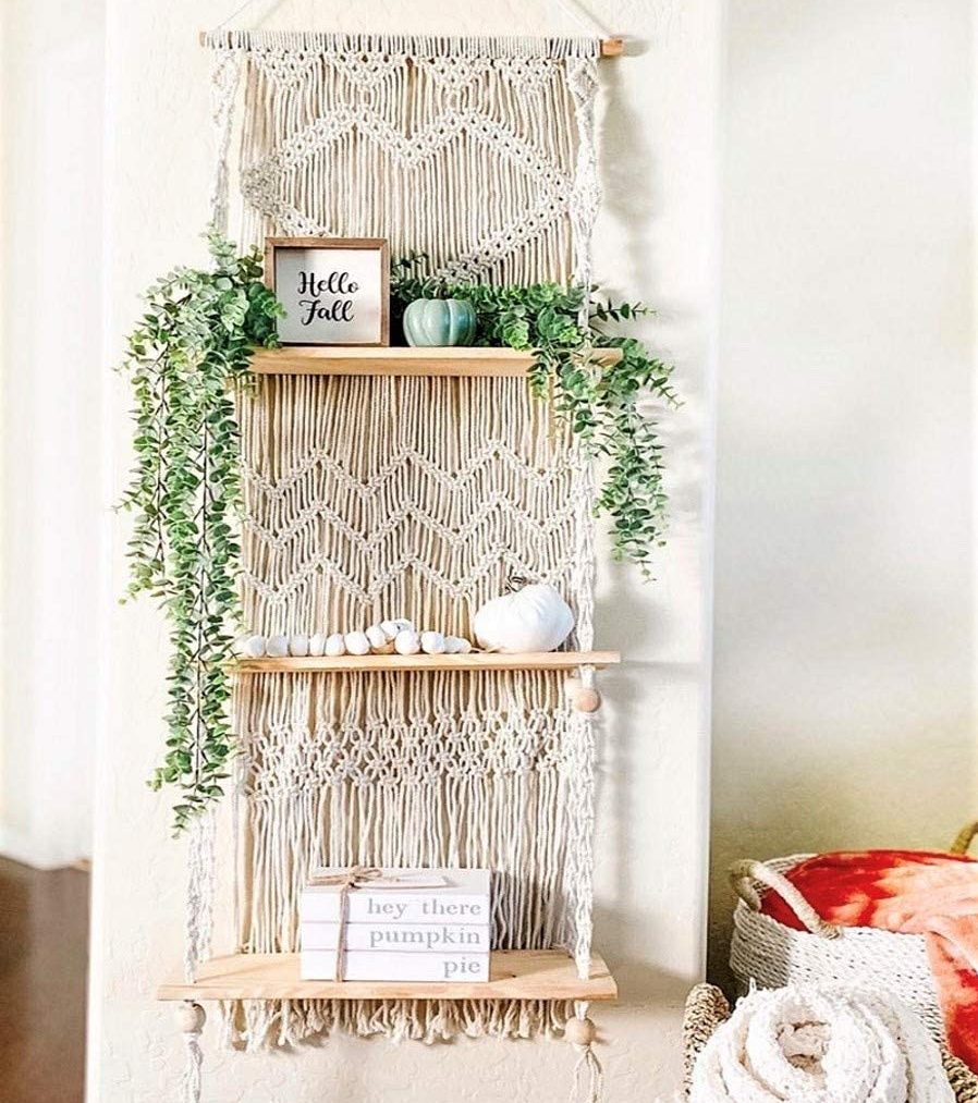 boho-wall-decor-macrame-shelf